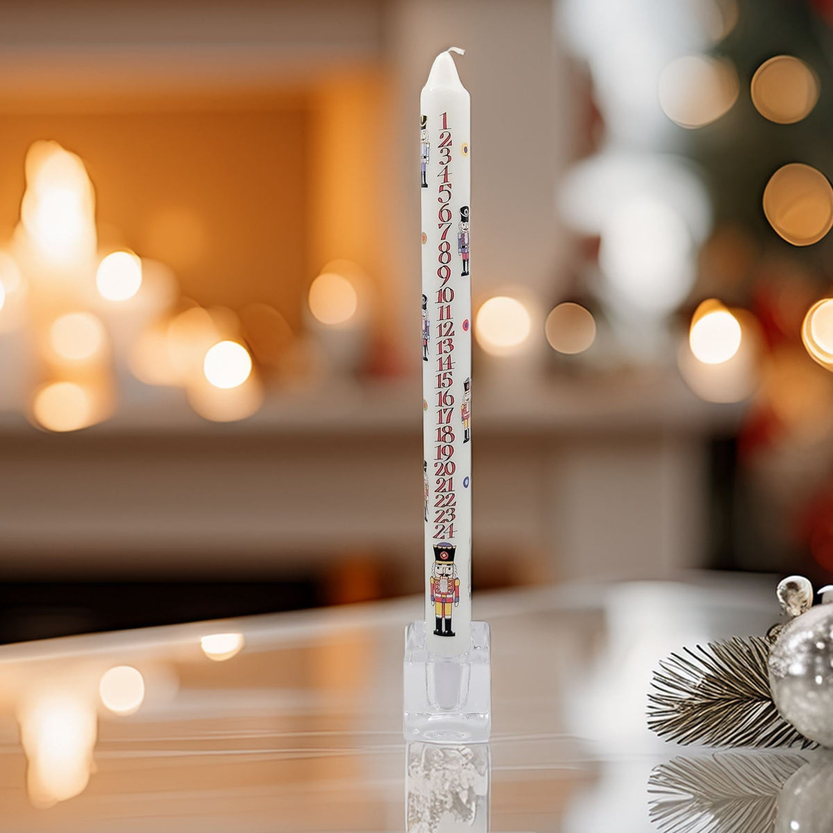 Nutcracker Soldier Advent Dinner Candle | Christmas Calendar Candle - 29cm Advent Candle - Tophatter Daily Deals