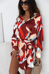 Printed Drop Shoulder Shirt Dress Casual Dresses - Tophatter Daily Deals