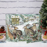 We Three Hares Pop-up 3D Advent Calendar | Rabbit Christmas Calendar - 40x30cm Advent Calendar - Tophatter Daily Deals