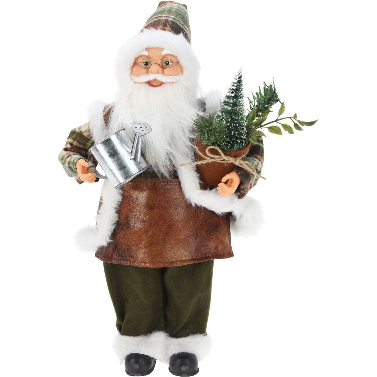 Workshop Standing Santa Figure | Traditional Father Christmas Ornament - 45cm Ornament - Tophatter Daily Deals