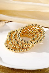 Gold Multi Layered Alloy Beaded Elastic Bracelet Bracelets - Tophatter Daily Deals