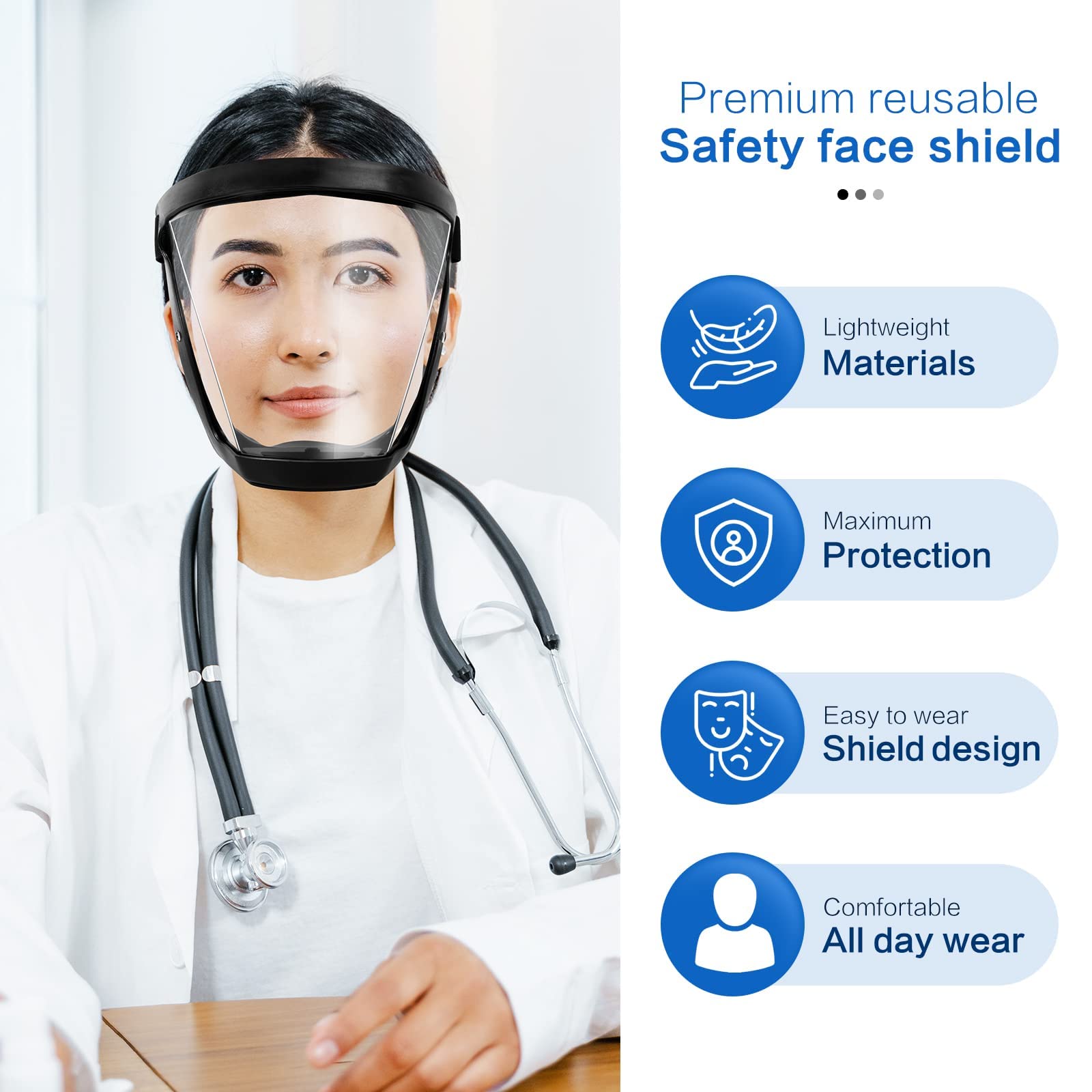 Face Shield Anti Fog Waterproof Protective Visor Silicone - Tophatter Daily Deals