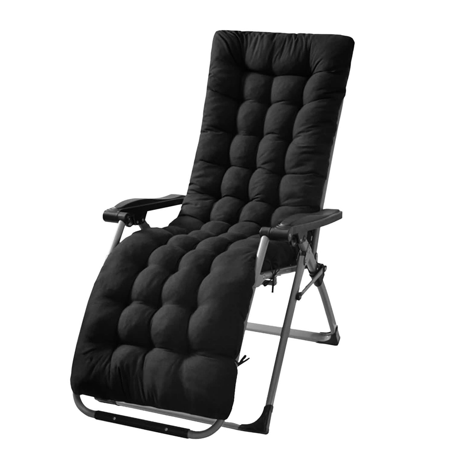 67x22in Chaise Lounger Cushion Recliner Rocking Chair Sofa Black Furniture & Decor - Tophatter Daily Deals