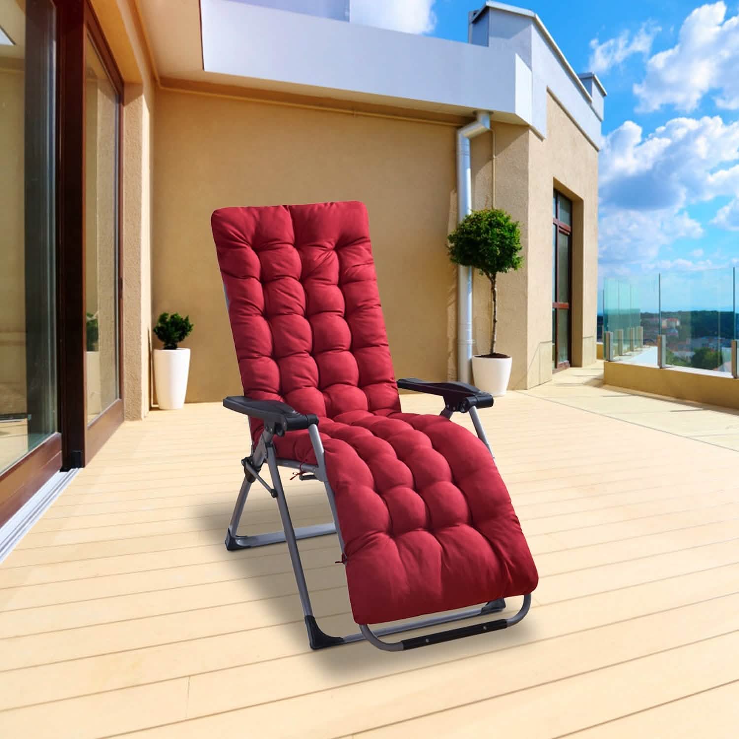 67x22in Chaise Lounger Cushion Recliner Rocking Chair Sofa Furniture & Decor - Tophatter Daily Deals
