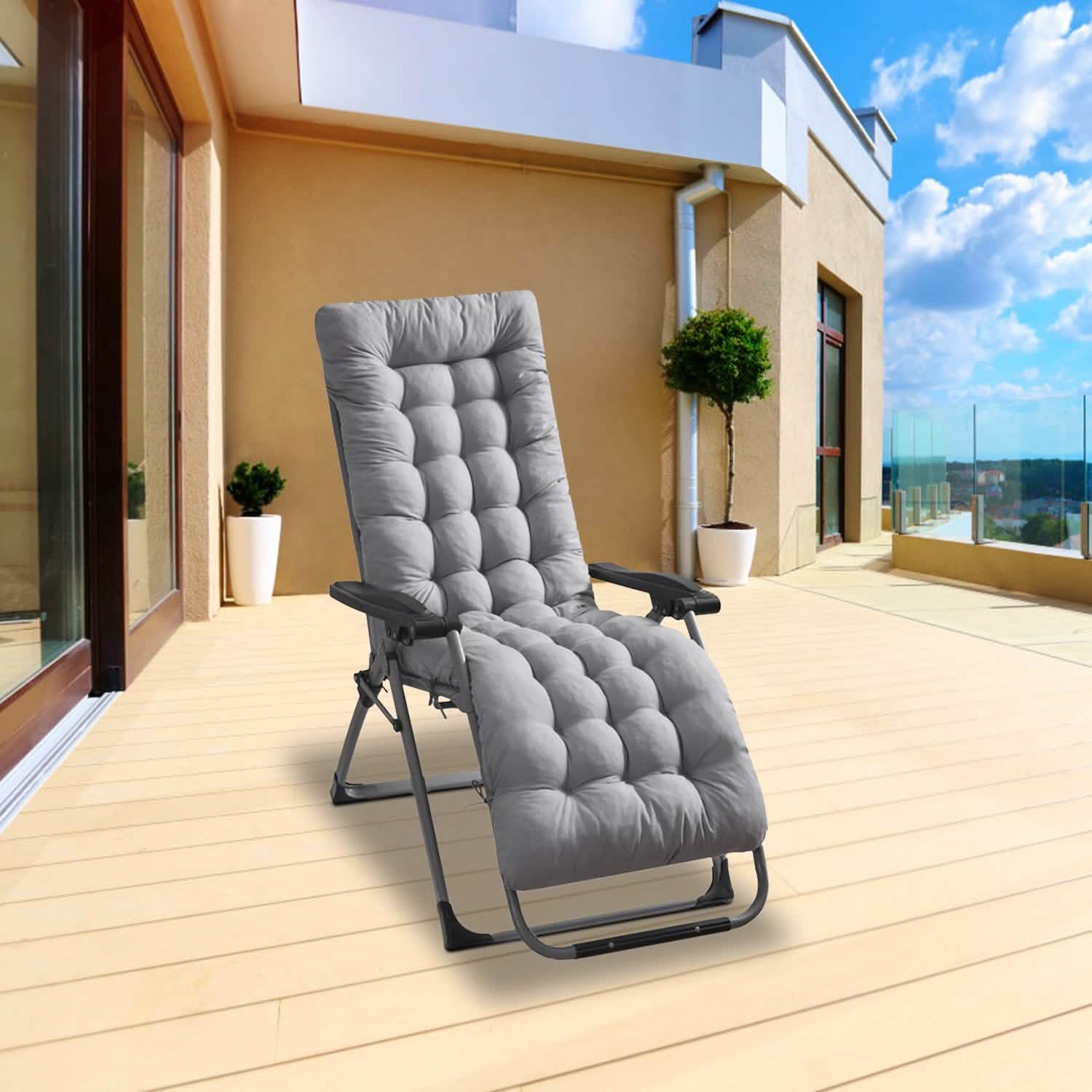 67x22in Chaise Lounger Cushion Recliner Rocking Chair Sofa Furniture & Decor - Tophatter Daily Deals