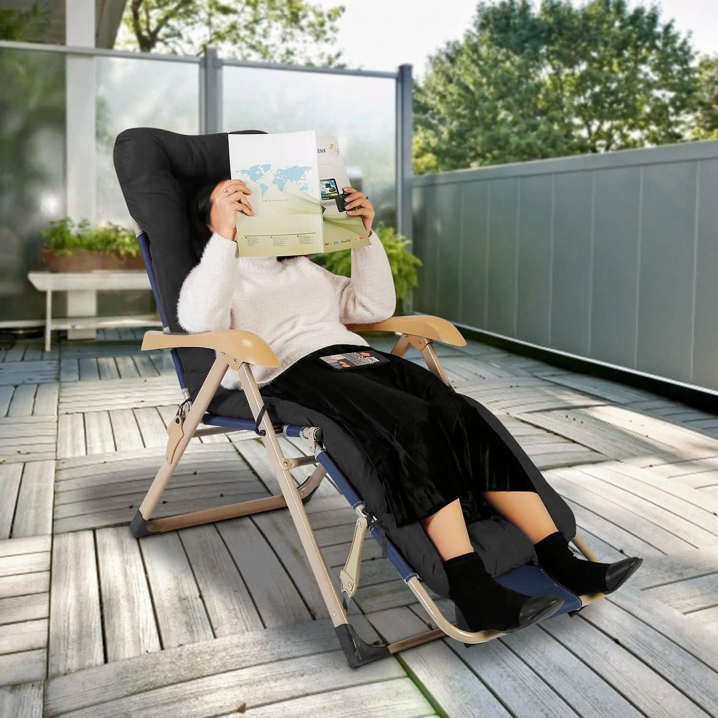 67x22in Chaise Lounger Cushion Recliner Rocking Chair Sofa Furniture & Decor - Tophatter Daily Deals