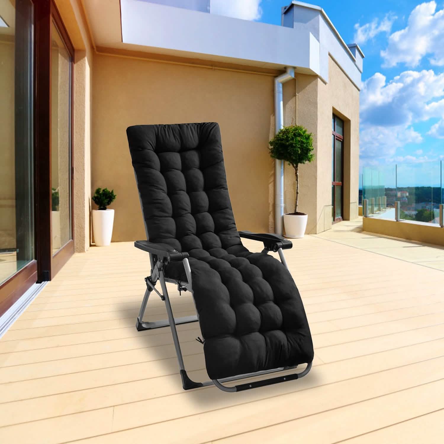 67x22in Chaise Lounger Cushion Recliner Rocking Chair Sofa Furniture & Decor - Tophatter Daily Deals