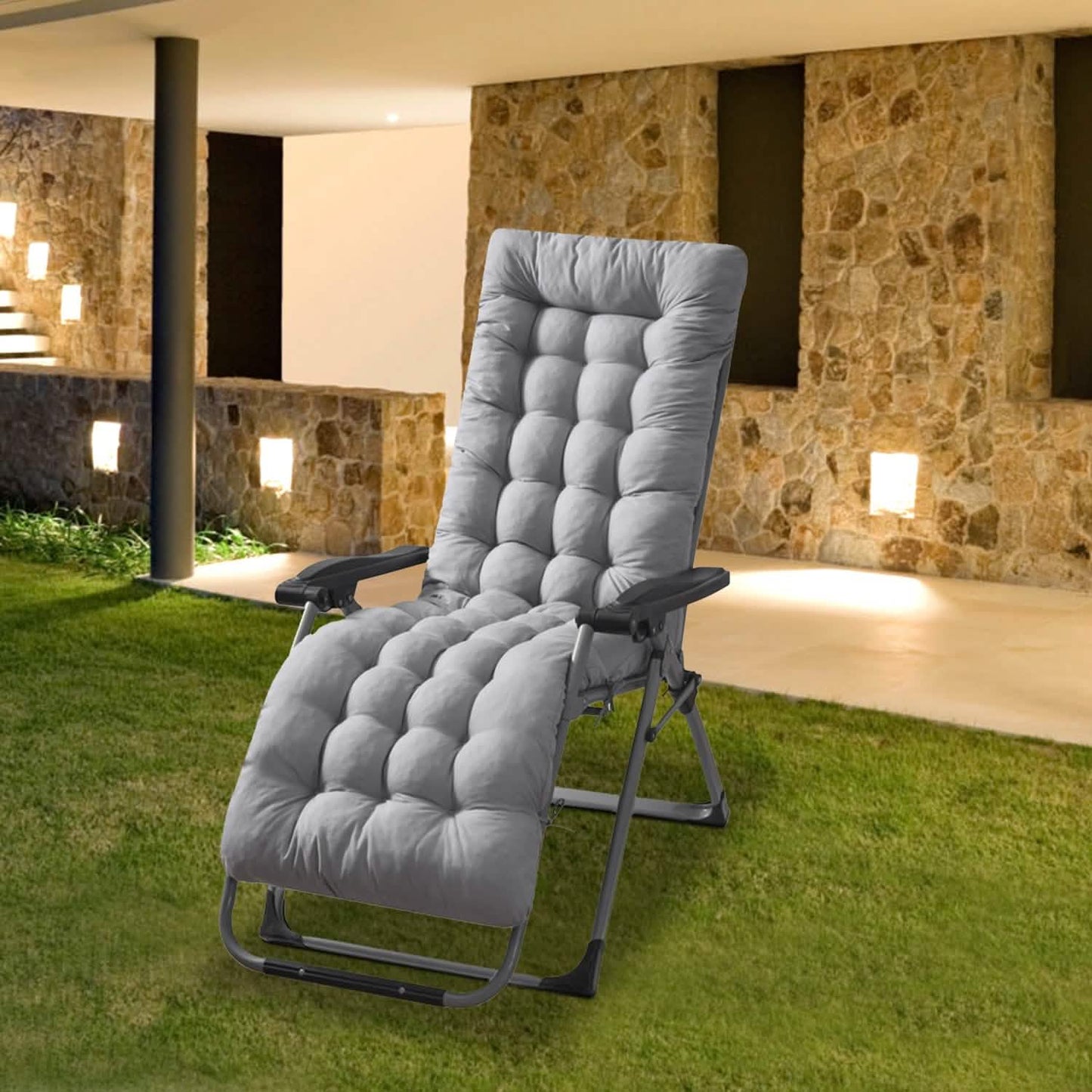 67x22in Chaise Lounger Cushion Recliner Rocking Chair Sofa Furniture & Decor - Tophatter Daily Deals