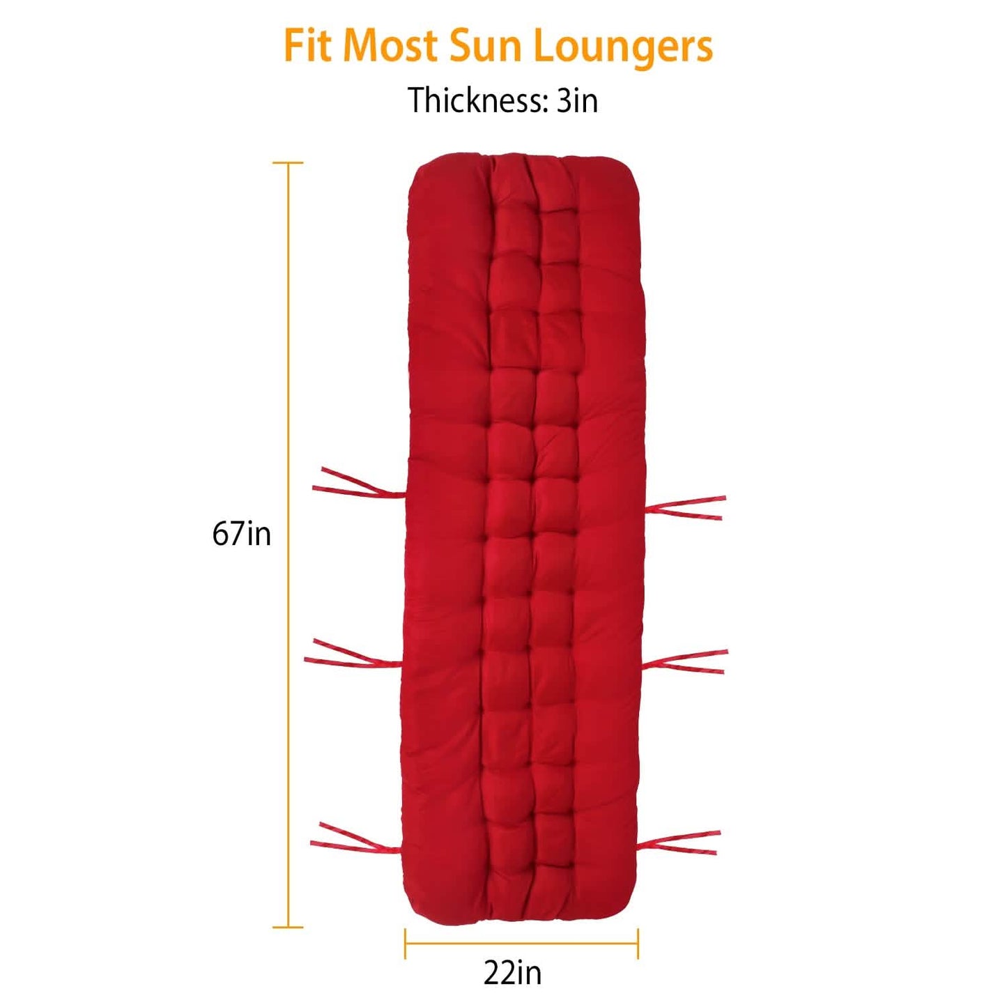 67x22in Chaise Lounger Cushion Recliner Rocking Chair Sofa Furniture & Decor - Tophatter Daily Deals