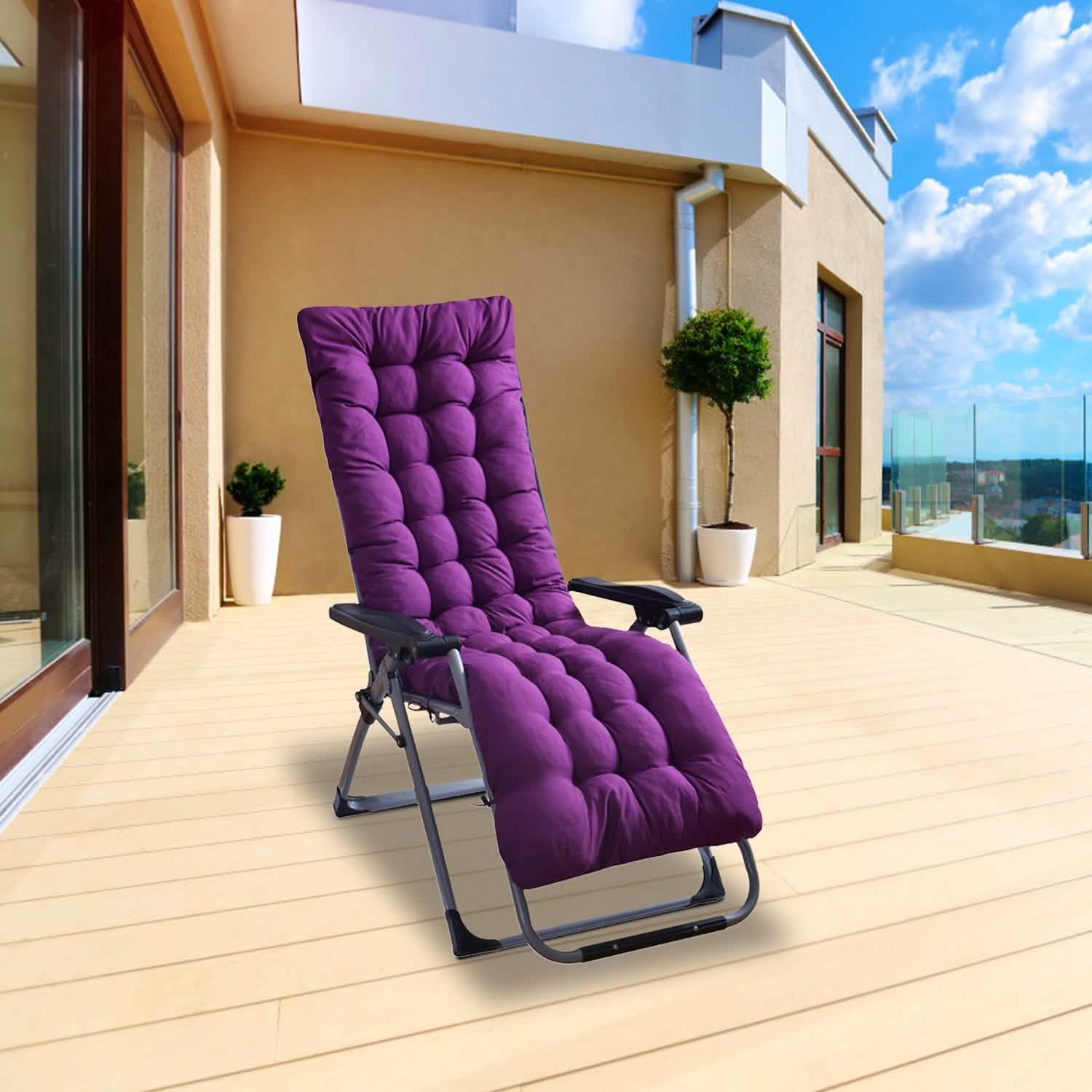 67x22in Chaise Lounger Cushion Recliner Rocking Chair Sofa Furniture & Decor - Tophatter Daily Deals