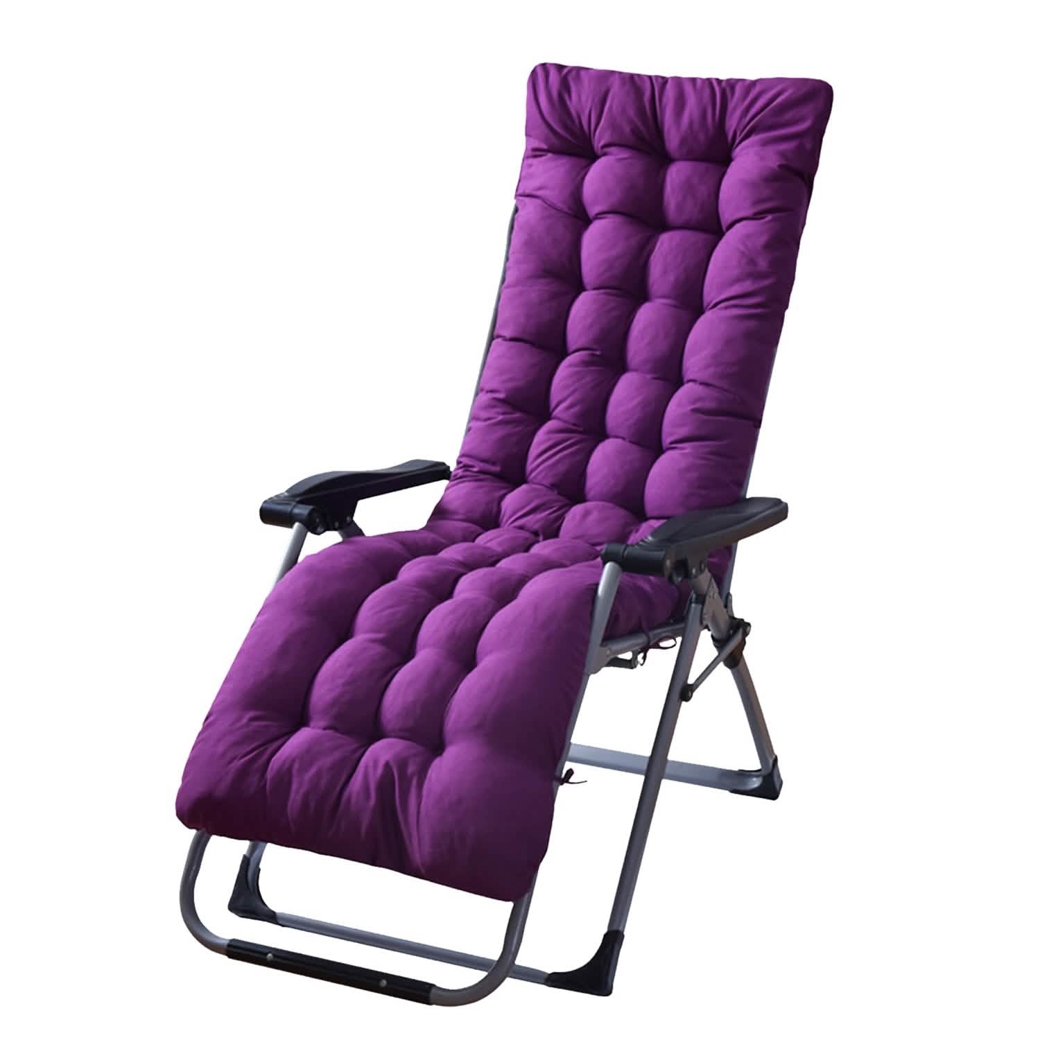 67x22in Chaise Lounger Cushion Recliner Rocking Chair Sofa Purple Furniture & Decor - Tophatter Daily Deals