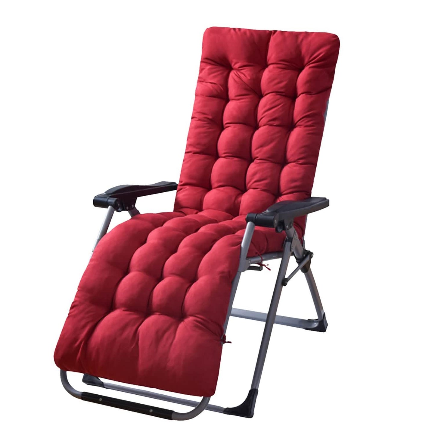 67x22in Chaise Lounger Cushion Recliner Rocking Chair Sofa Red Furniture & Decor - Tophatter Daily Deals