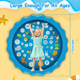 68" Inflatable Blow Up Pool Sprinkler Splash Pad For Kids Outdoor Recreation - Tophatter Daily Deals