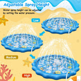 68" Inflatable Blow Up Pool Sprinkler Splash Pad For Kids Outdoor Recreation - Tophatter Daily Deals