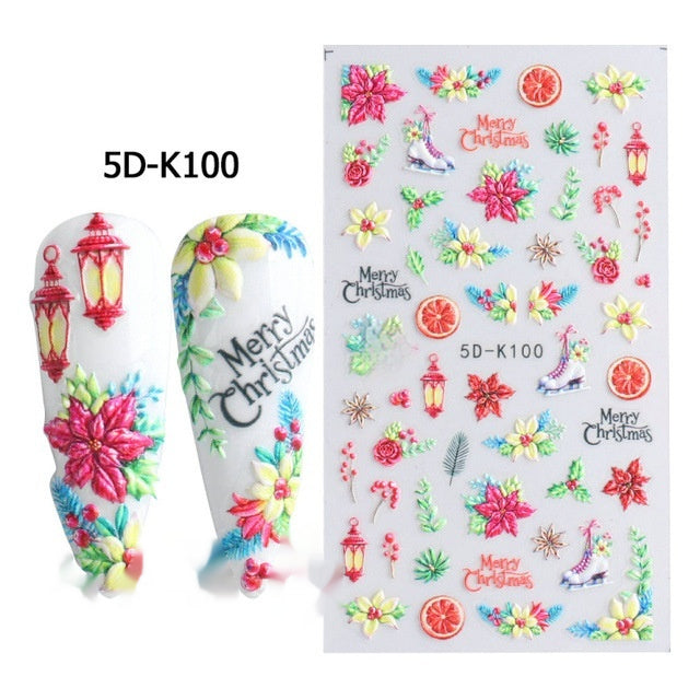 5D Three-dimensional Relief Nail Sticker C 0 - Tophatter Daily Deals