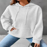 Soft Cozy Women’s Hoodie Sweater - Waffle Knit Layering White 3D Changing Face Moving Picture Frame - Tophatter Daily Deals