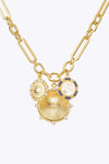 Zircon Sun Pendant Chunky Chain Necklace Gold One Size Necklaces - Tophatter Daily Deals