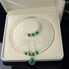 Freshwater Pearl™ Three-Piece Set Freshwater Pearl™ Emerald Green Jewelry Sets - Tophatter Daily Deals