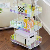 Acrylic Transparent Color Removable Tea Table Trolley Colorful Three Layers 0 - Tophatter Daily Deals