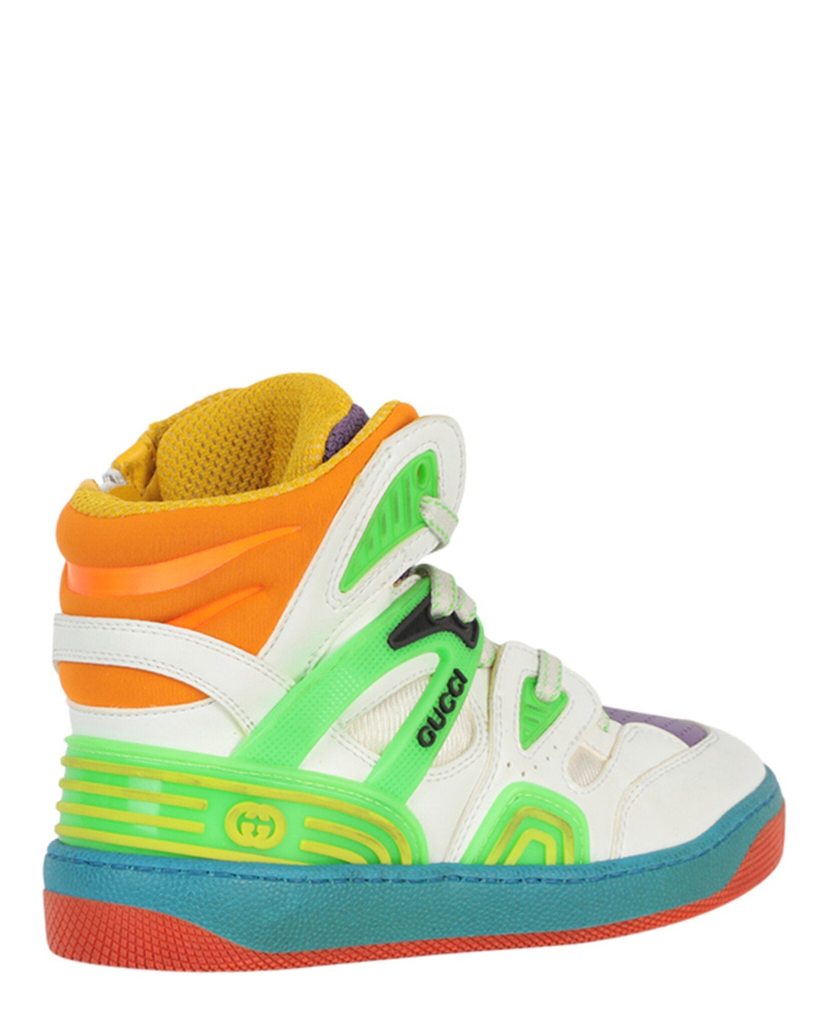 Gucci Basket Leather High-Top Sneakers Footwear - Tophatter Daily Deals