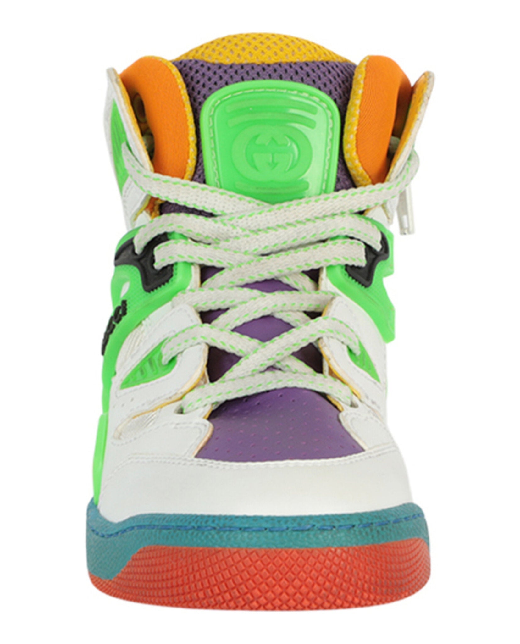 Gucci Basket Leather High-Top Sneakers Footwear - Tophatter Daily Deals