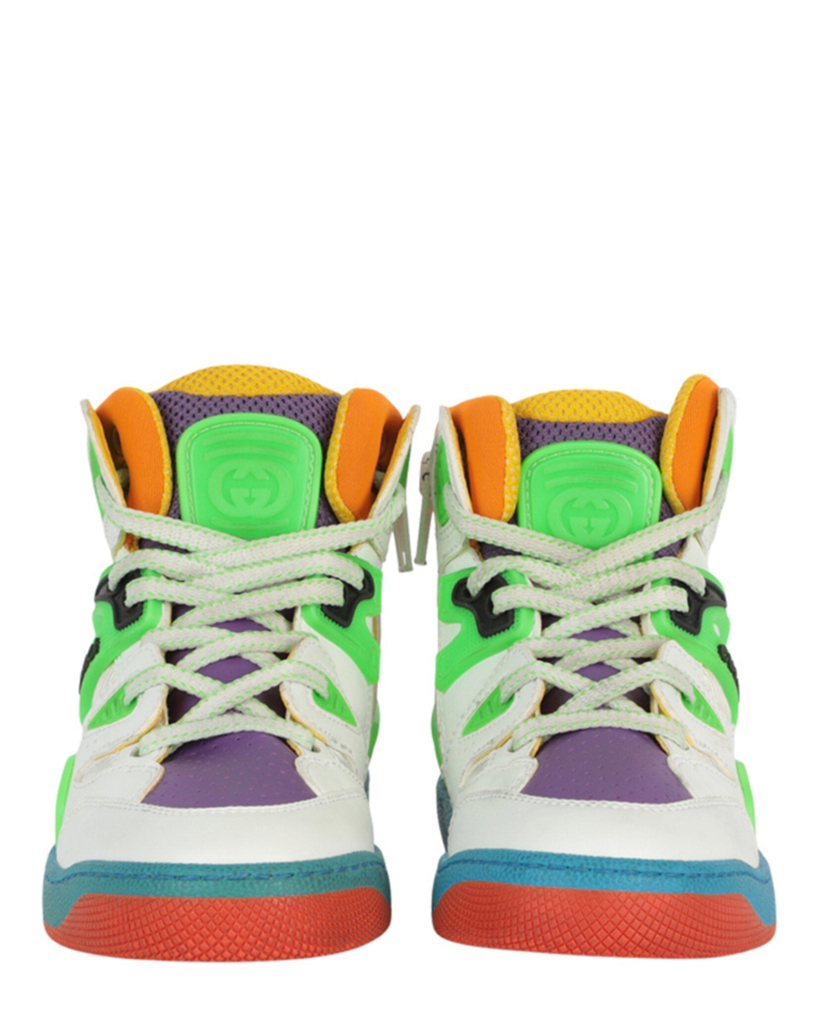 Gucci Basket Leather High-Top Sneakers Footwear - Tophatter Daily Deals