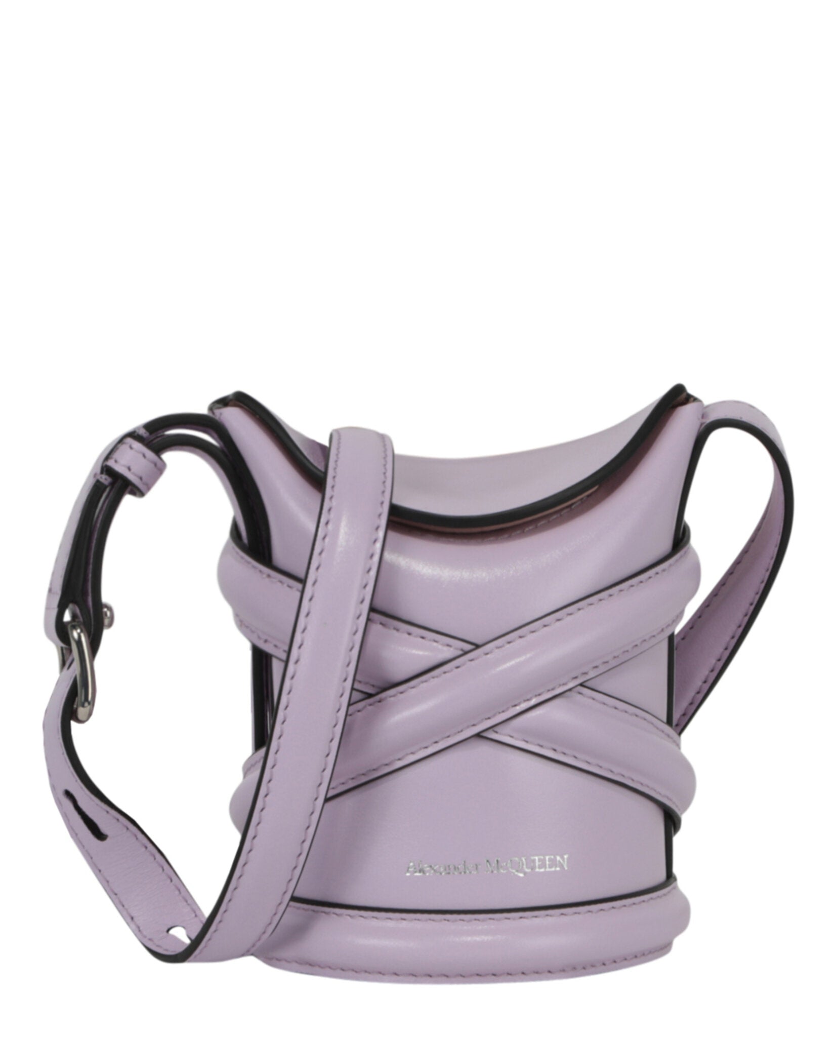 Alexander McQueen Mini Curve Leather Bucket Bag Lilac-682683-1YBA7-5310-50007-NS Bags - Tophatter Daily Deals
