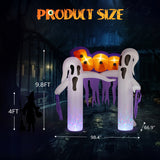 9.8ft White Ghost Arch Inflatable Halloween Yard Decor 3D Changing Face Moving Picture Frame - Tophatter Daily Deals