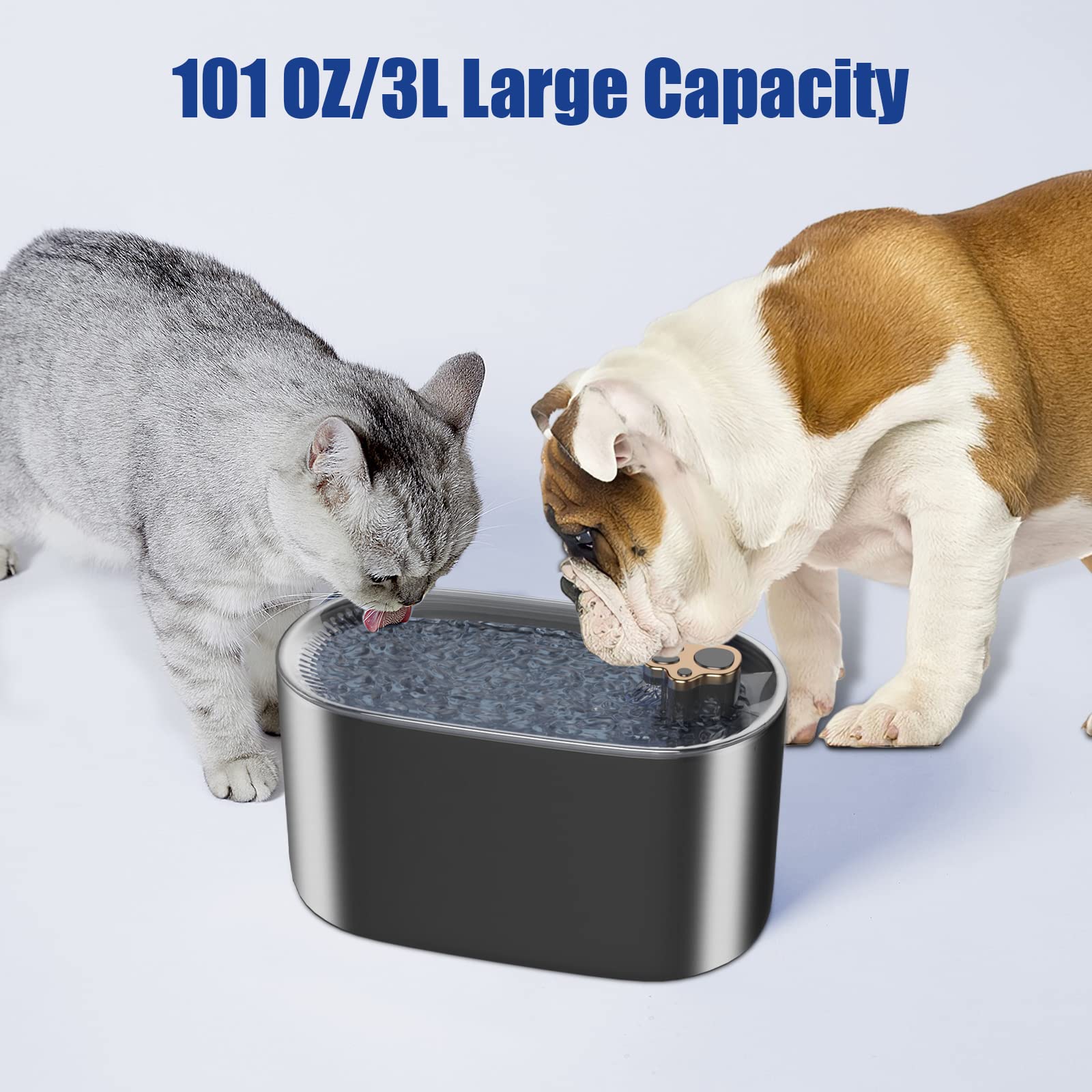 3L Cat Water Fountain Filter Automatic Drinker For Dogs Cats Pet Water Dispenser Ultra-Quiet Water Dispenser With LED Light Pet Products 0 - Tophatter Daily Deals