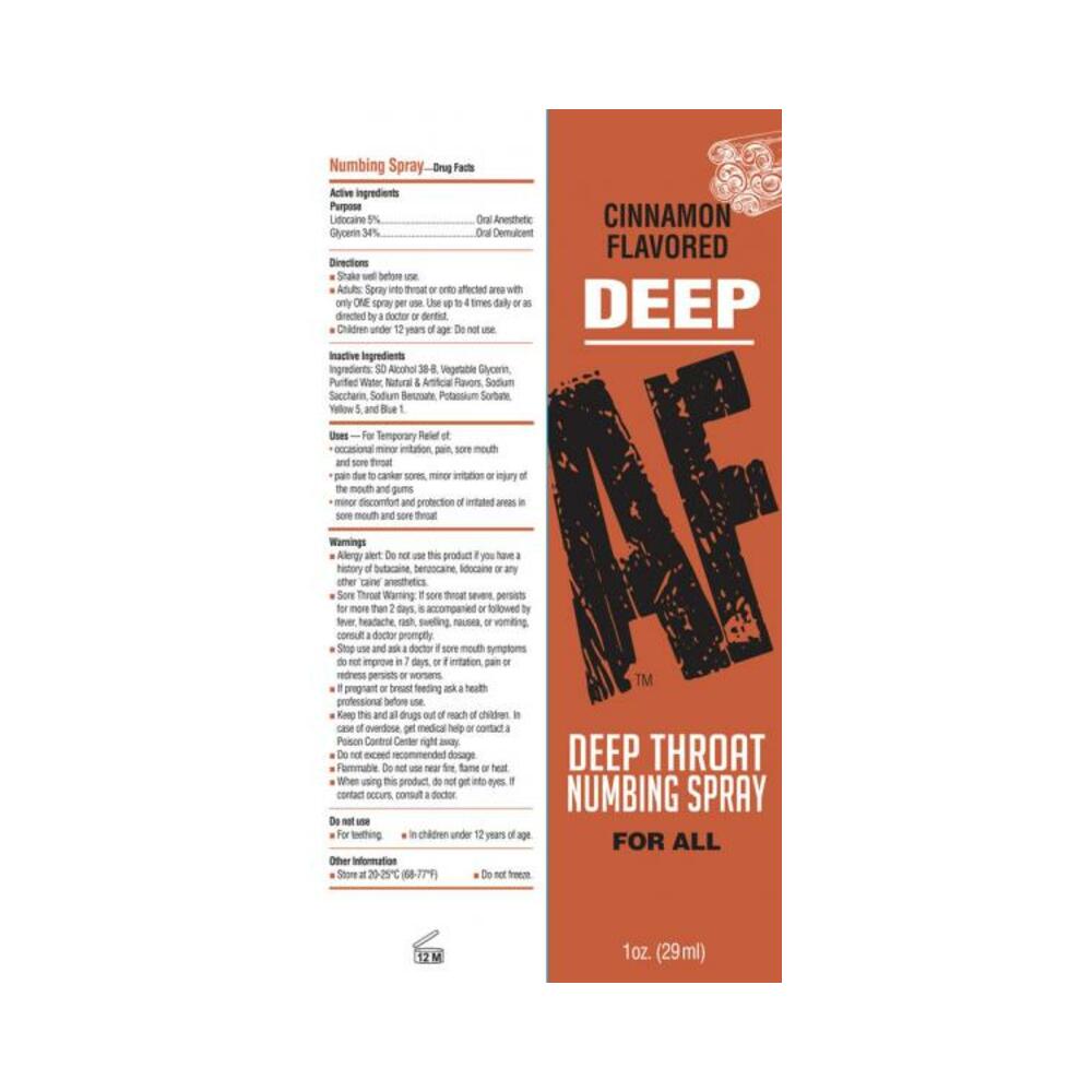 Deep AF Numbing Throat Spray Cinnamon - Tophatter Daily Deals