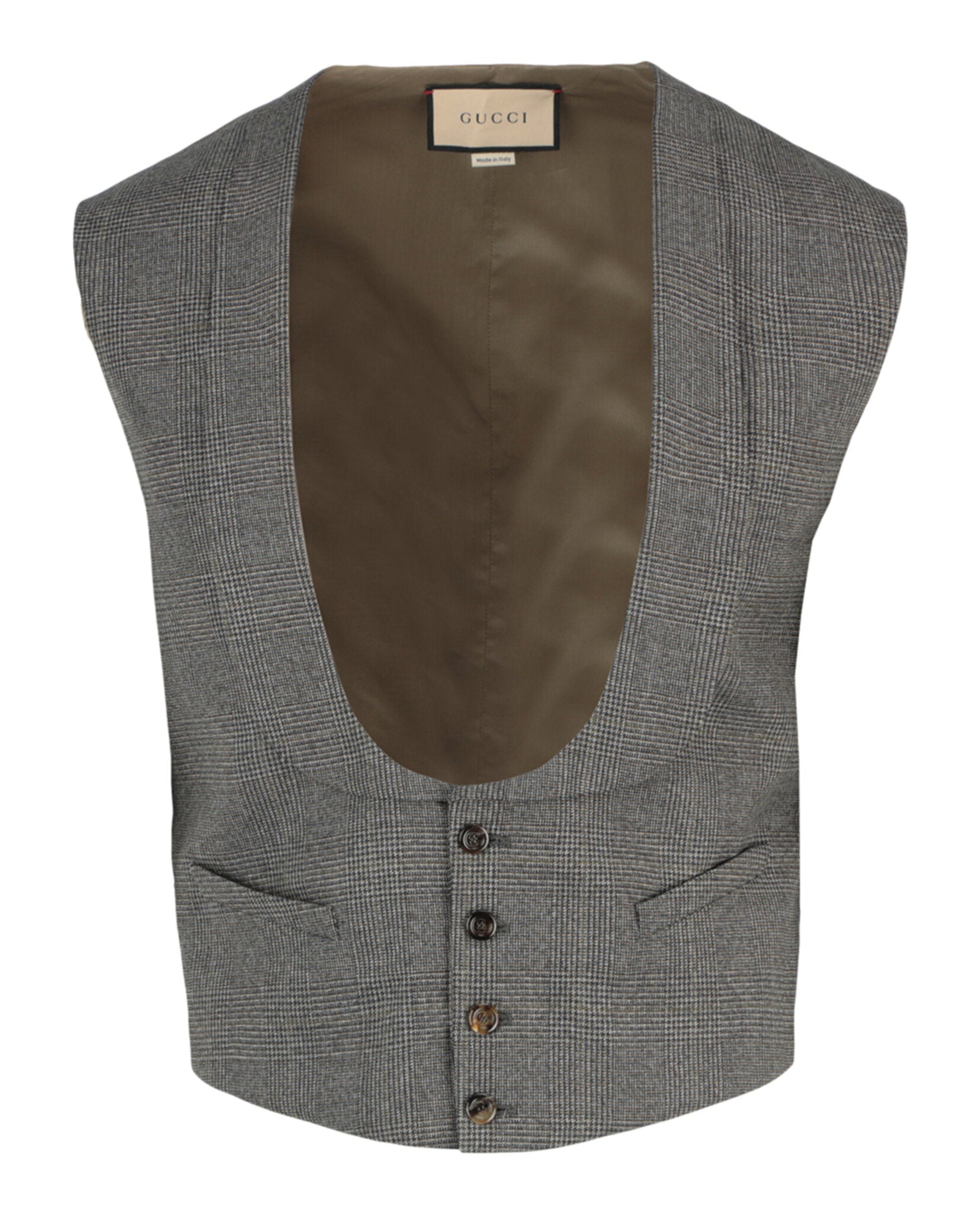 Gucci Plaid Tailored Vest Dark Grey Vests - Tophatter Daily Deals