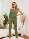 Boat Neck Top and Pants Lounge Set Loungewear Sets - Tophatter Daily Deals