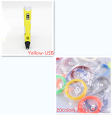 3D print pen 3D pen two generation graffiti 3D stereoscopic paintbrush children puzzle painting toys Yellow set USB 0 - Tophatter Daily Deals