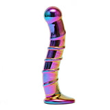 Sensual Multi Coloured Glass Nikita – Ribbed Glass Dildo > Glass > Dildos - Tophatter Daily Deals