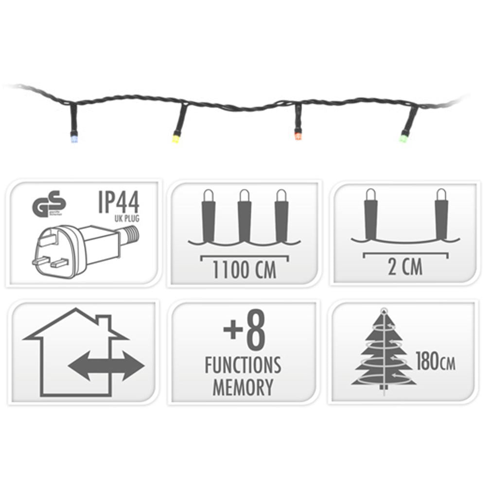 Multicoloured Christmas Fairy Lights | 560 LED Tree Lights with 8 Functions Fairy Lights - Tophatter Daily Deals