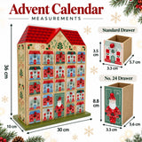 Gisela Graham Reusable Wooden Advent Calendar, 24 Drawer Alpine Christmas House Advent Calendar - Tophatter Daily Deals