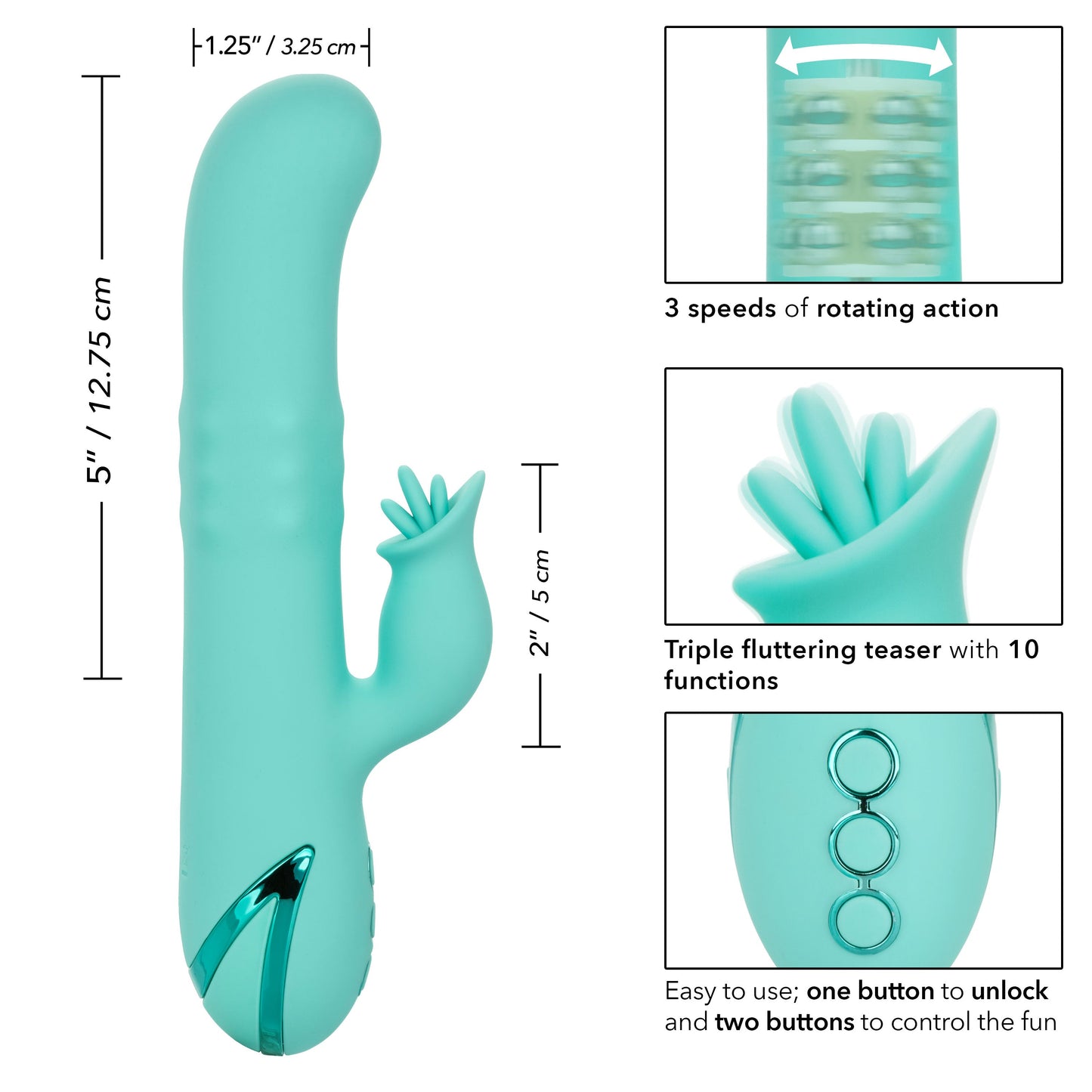 California Dreaming Bel Air Bombshell Silicone Vibrator in Aqua Blue with Triple Motors and 10 Vibration Functions > Vibrators > Ladies > Rabbit - Tophatter Daily Deals