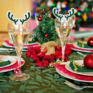 10 Pieces Of Christmas Wine Glasses Decorated With 0 - Tophatter Daily Deals