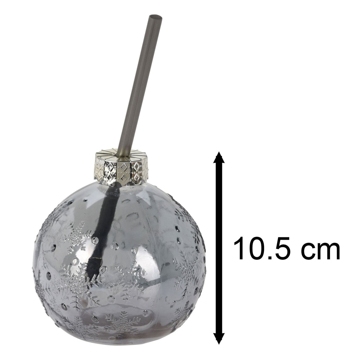 Christmas Bauble Drinking Jar | Novelty Glass with Straw for Festive Drinks Drinking Jar - Tophatter Daily Deals