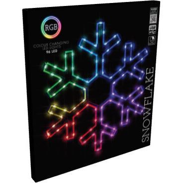 Snowflake LED RGB Light | 90 LED Colour Changing Star Decoration - 50x43cm LED Light - Tophatter Daily Deals