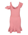 Alexander McQueen Compact Knit Mini Ruffle Dress Pink Dresses - Tophatter Daily Deals