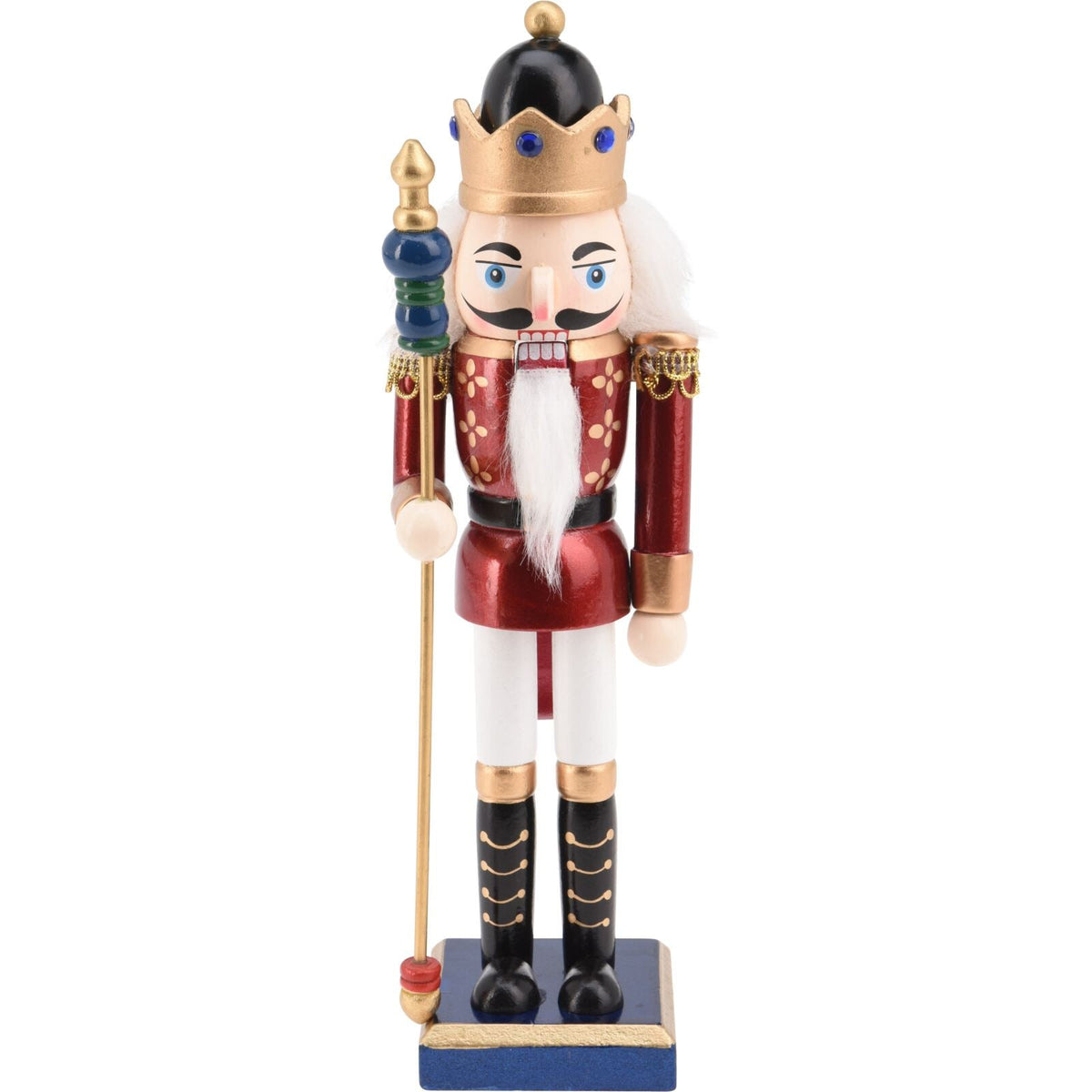 Traditional Christmas Nutcracker Soldier Wooden Figure with Moveable Parts 38cm Ornament - Tophatter Daily Deals