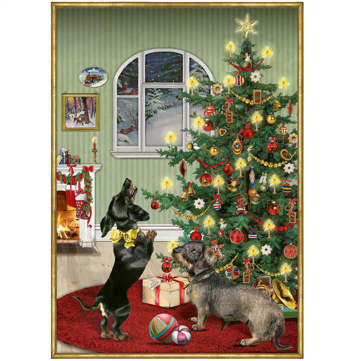Traditional Christmas Advent Calendar | Dachshund Sausage Dog Advent Calendar | Christmas Puppy Picture Advent Calendar Advent Calendar - Tophatter Daily Deals