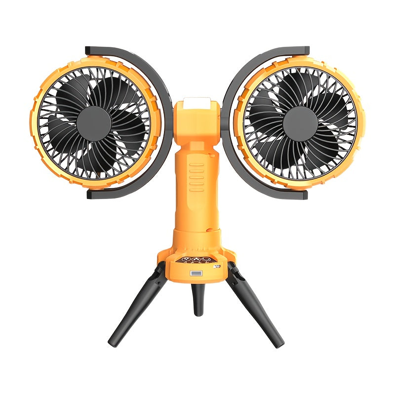 Dual Head Outdoor Camping Fan with Power Bank Camping & Hiking - Tophatter Daily Deals