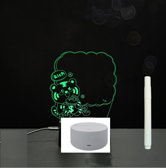 3D Acrylic Board Handwriting Message Board LED Light Style9 White A 0 - Tophatter Daily Deals