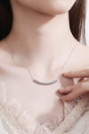 Sterling Silver Curved Bar Necklace Necklaces - Tophatter Daily Deals