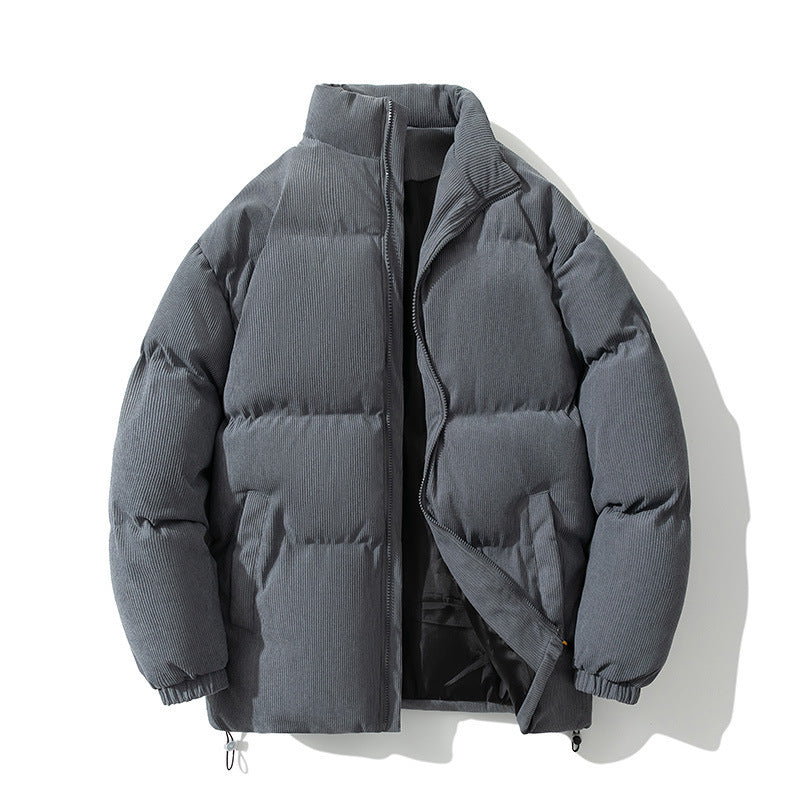 Insulating Mens Puffer Coat - Boxy Stand-Up Collar, Cotton 3D Changing Face Moving Picture Frame - Tophatter Daily Deals