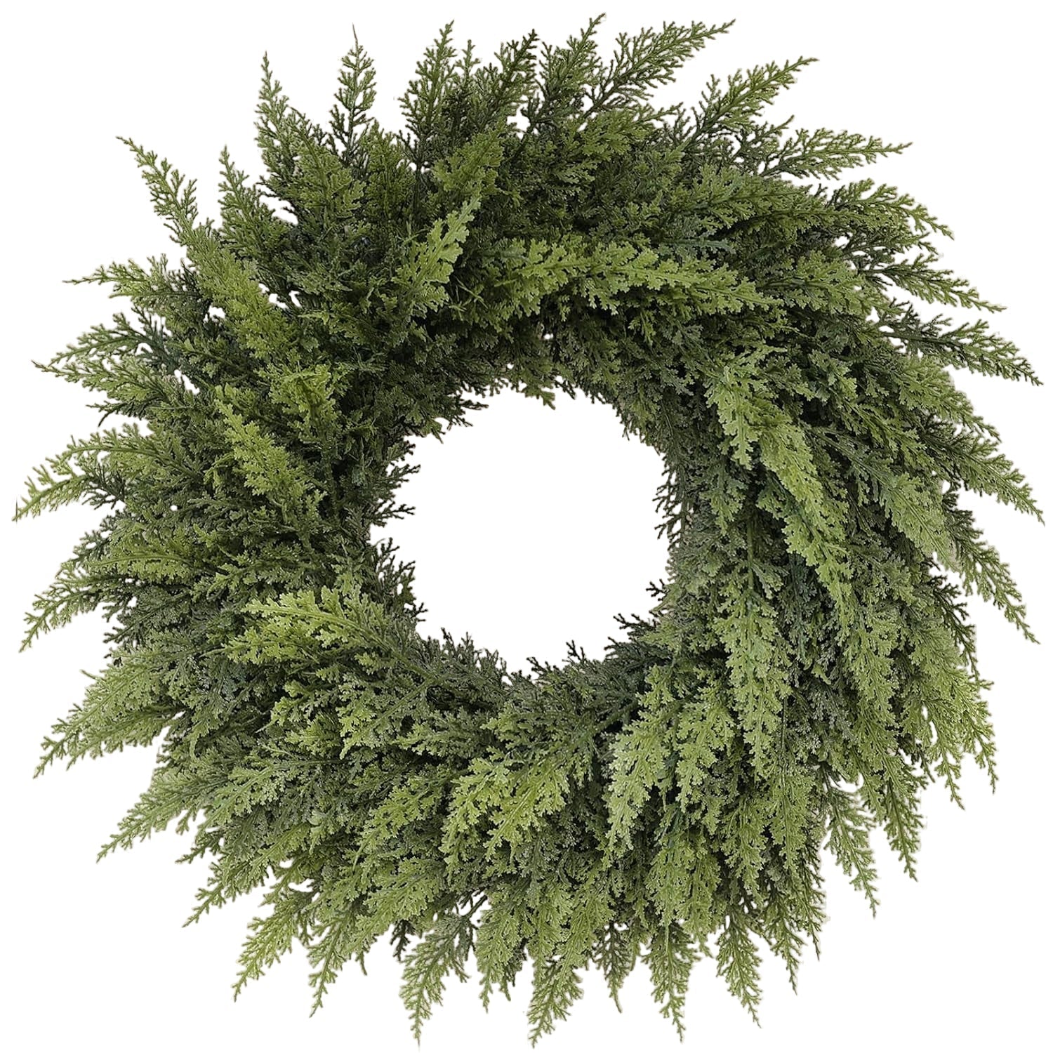 Real Touch Artificial Cedar Wreath Wall Hanging Christmas - Tophatter Daily Deals