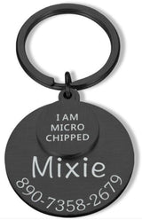 Anti-lost Engraved Pet Tag Collar Tag Pendant Keychain Black 7 - Tophatter Daily Deals