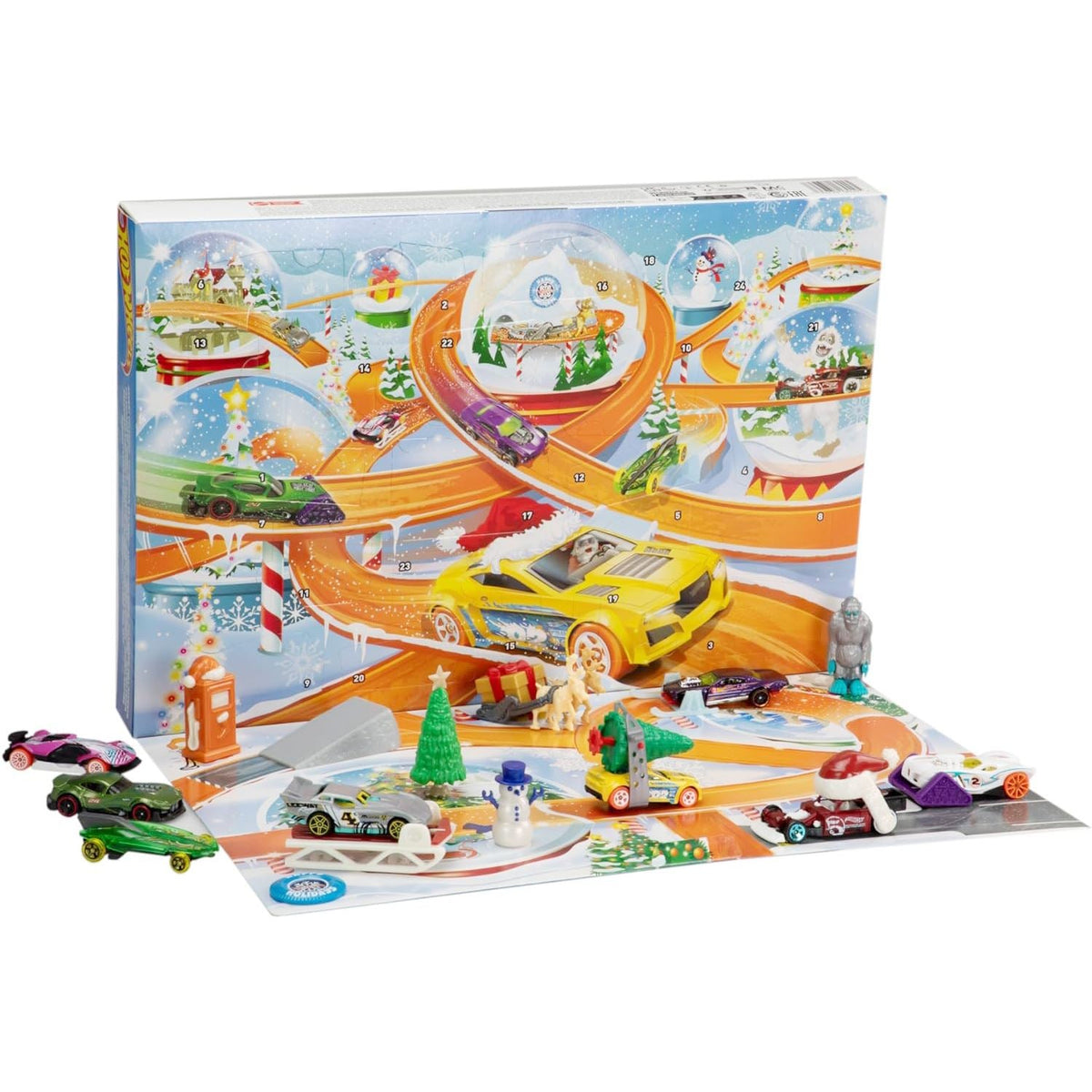 Hot Wheels Christmas Advent Calendar | 8 Hot Wheels Cars & 16 Accessories Advent Calendar - Tophatter Daily Deals